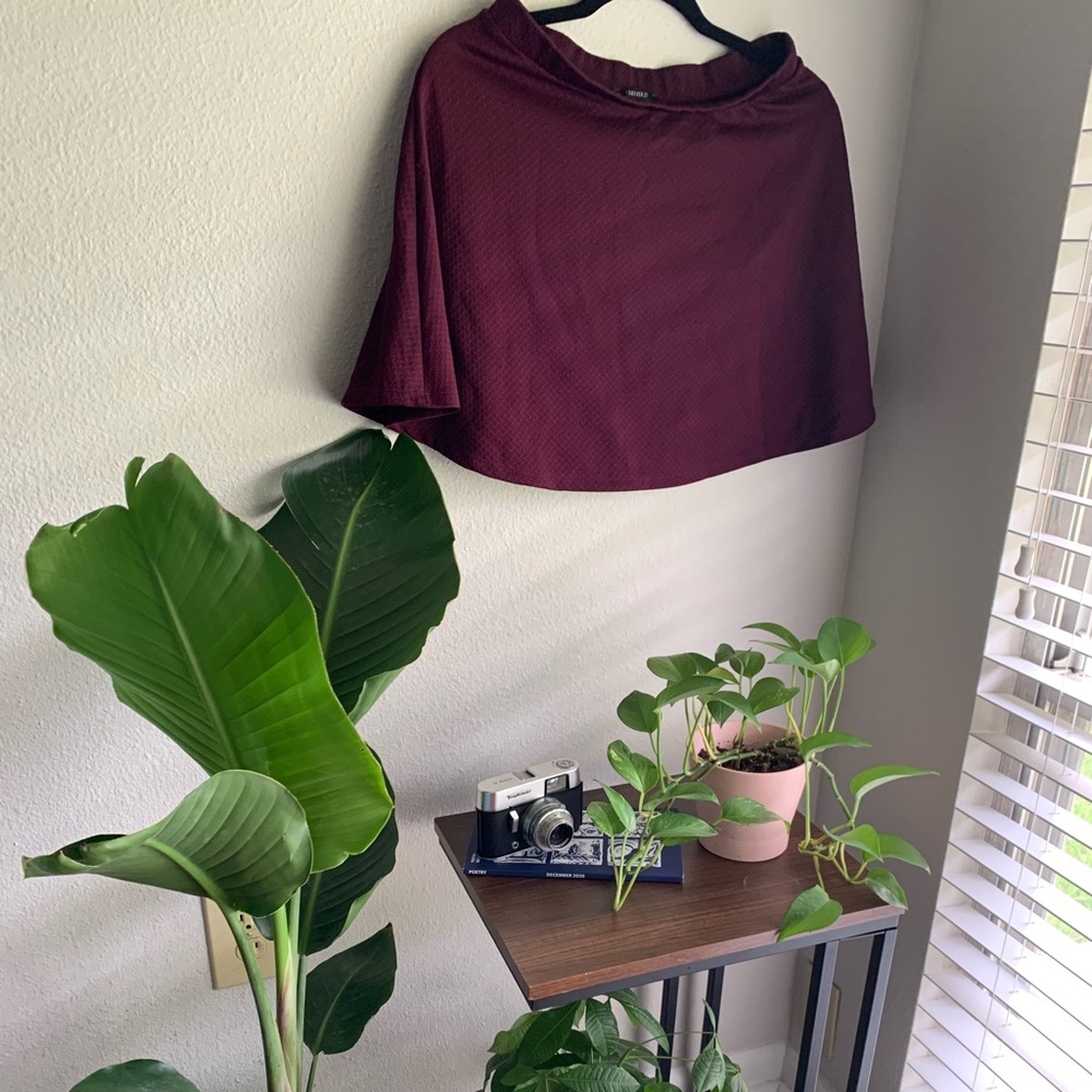 Burgundy Mini Skater Skirt